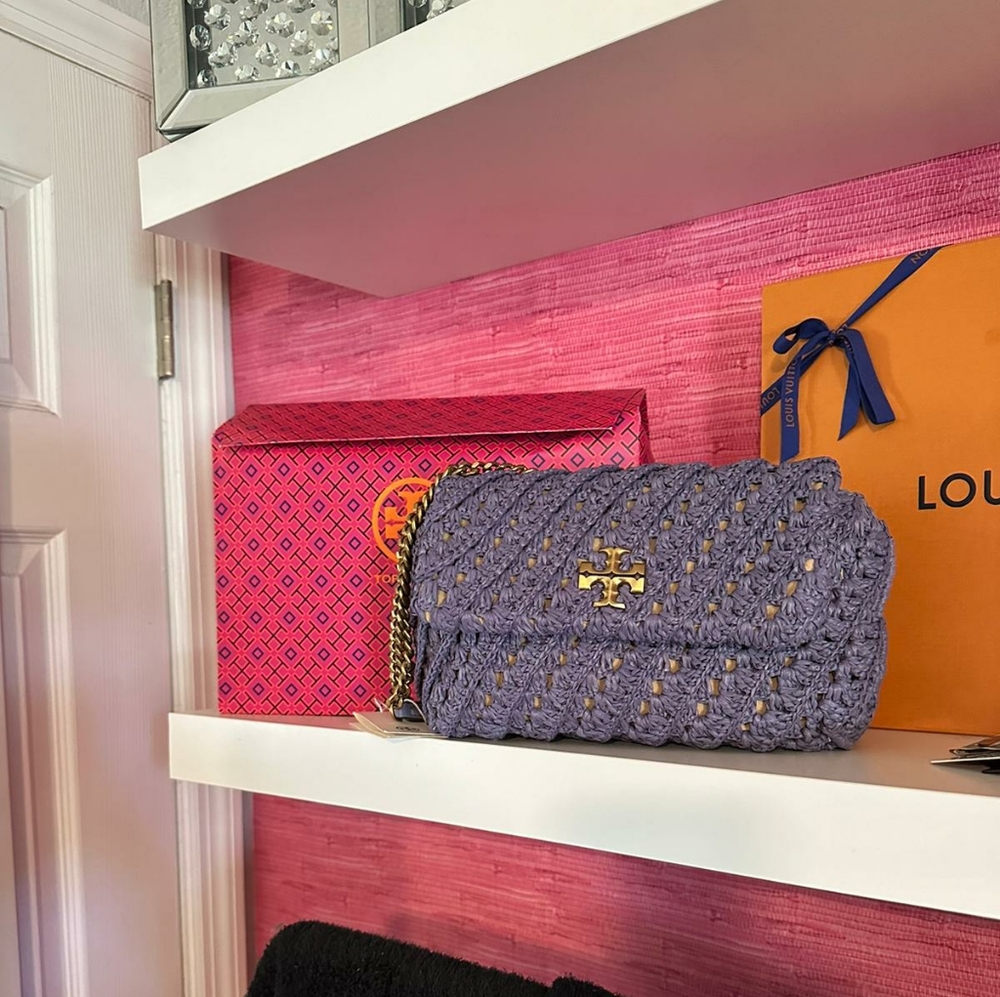 Tory Burch Purple Crochet Bag